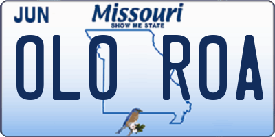 MO license plate OL0R0A