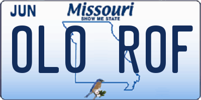 MO license plate OL0R0F