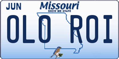 MO license plate OL0R0I