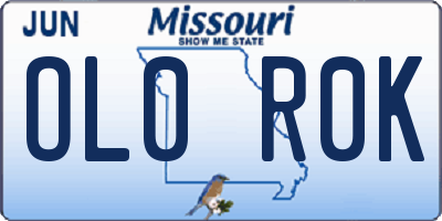 MO license plate OL0R0K