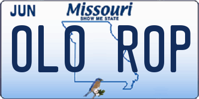 MO license plate OL0R0P