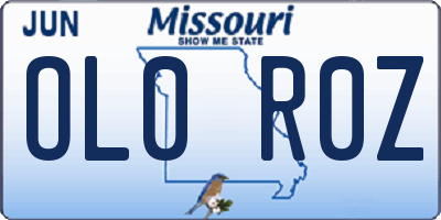 MO license plate OL0R0Z