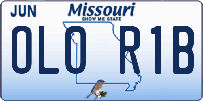 MO license plate OL0R1B