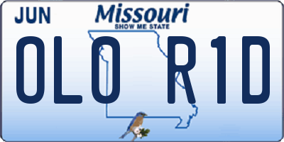 MO license plate OL0R1D