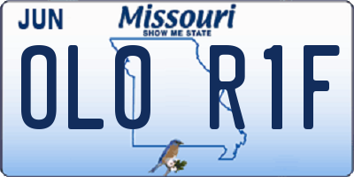 MO license plate OL0R1F