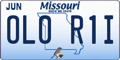 MO license plate OL0R1I