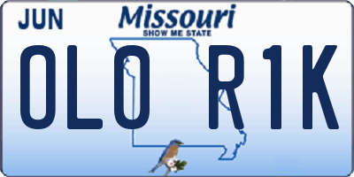 MO license plate OL0R1K