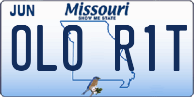 MO license plate OL0R1T