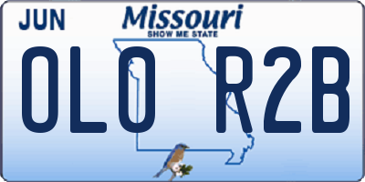 MO license plate OL0R2B