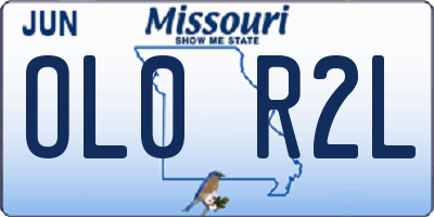 MO license plate OL0R2L