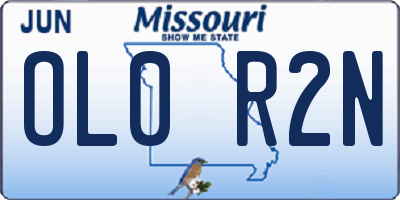 MO license plate OL0R2N