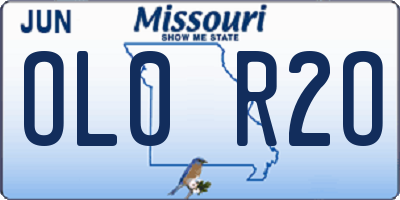 MO license plate OL0R2O