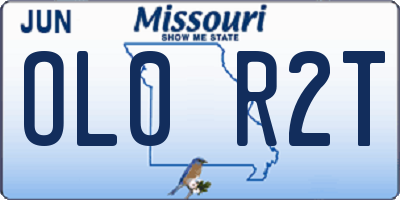 MO license plate OL0R2T