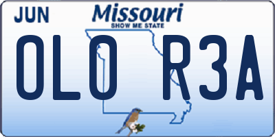 MO license plate OL0R3A