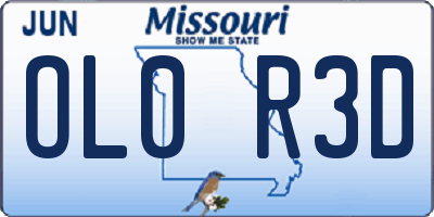 MO license plate OL0R3D