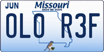 MO license plate OL0R3F