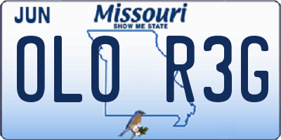 MO license plate OL0R3G