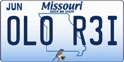 MO license plate OL0R3I