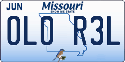 MO license plate OL0R3L