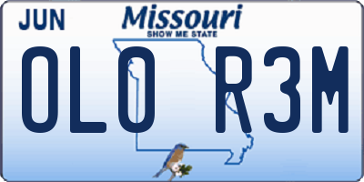 MO license plate OL0R3M