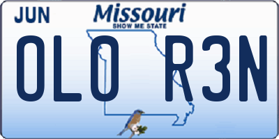 MO license plate OL0R3N