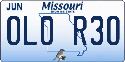 MO license plate OL0R3O