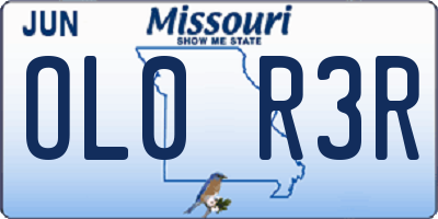 MO license plate OL0R3R