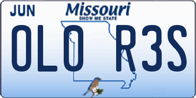 MO license plate OL0R3S