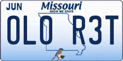 MO license plate OL0R3T