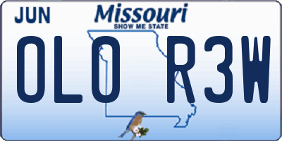 MO license plate OL0R3W