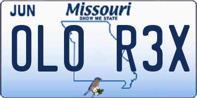MO license plate OL0R3X