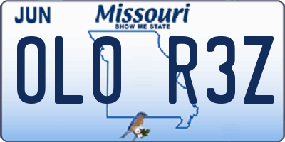 MO license plate OL0R3Z