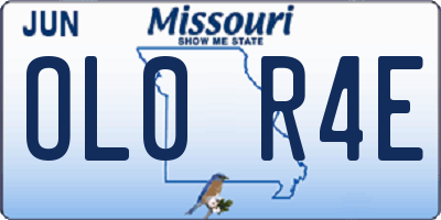 MO license plate OL0R4E