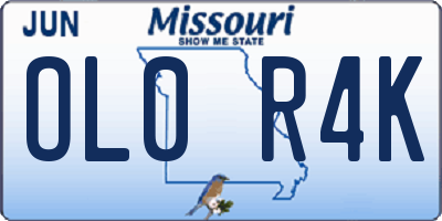 MO license plate OL0R4K
