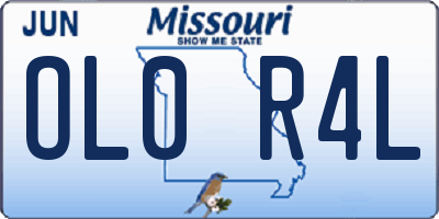 MO license plate OL0R4L