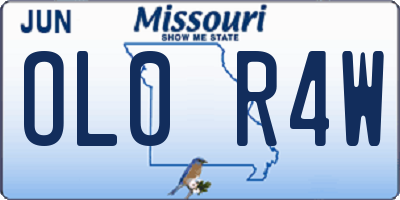 MO license plate OL0R4W