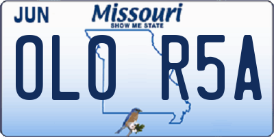 MO license plate OL0R5A