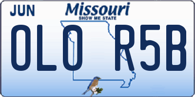 MO license plate OL0R5B