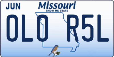 MO license plate OL0R5L