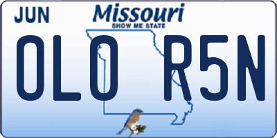 MO license plate OL0R5N