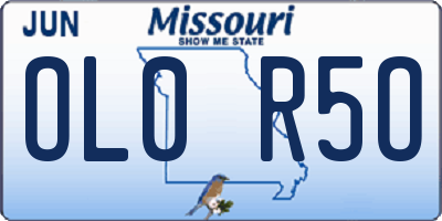 MO license plate OL0R5O