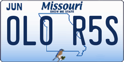 MO license plate OL0R5S