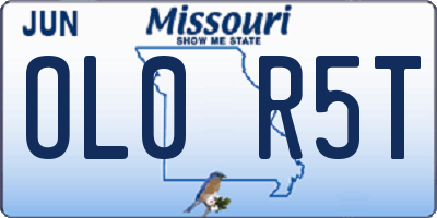 MO license plate OL0R5T