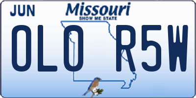 MO license plate OL0R5W