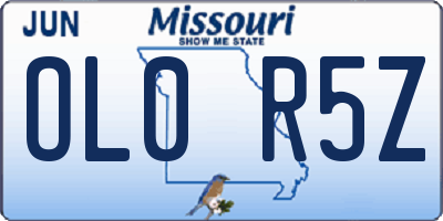 MO license plate OL0R5Z