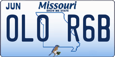 MO license plate OL0R6B