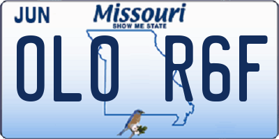 MO license plate OL0R6F