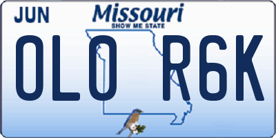 MO license plate OL0R6K