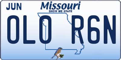 MO license plate OL0R6N