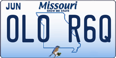 MO license plate OL0R6Q